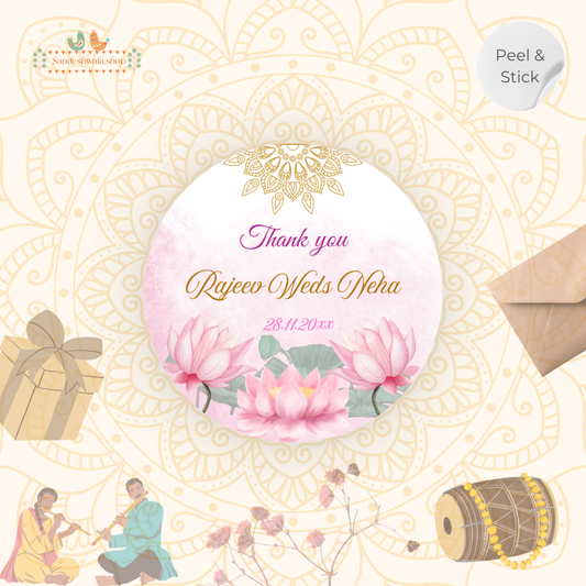 Lotus Theme Wedding Sticker