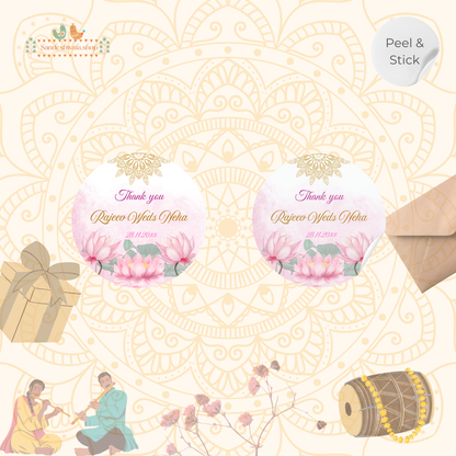 Lotus Theme Wedding Sticker