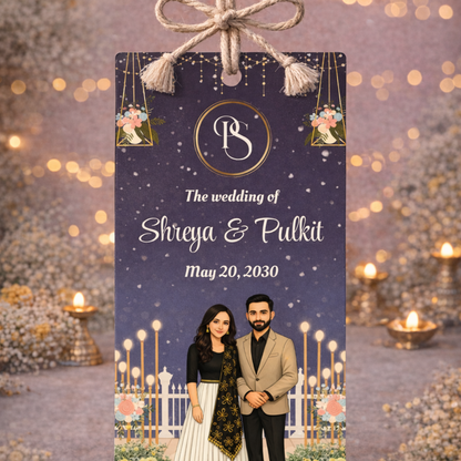 Personalised Night Sky Wedding Luggage Tag