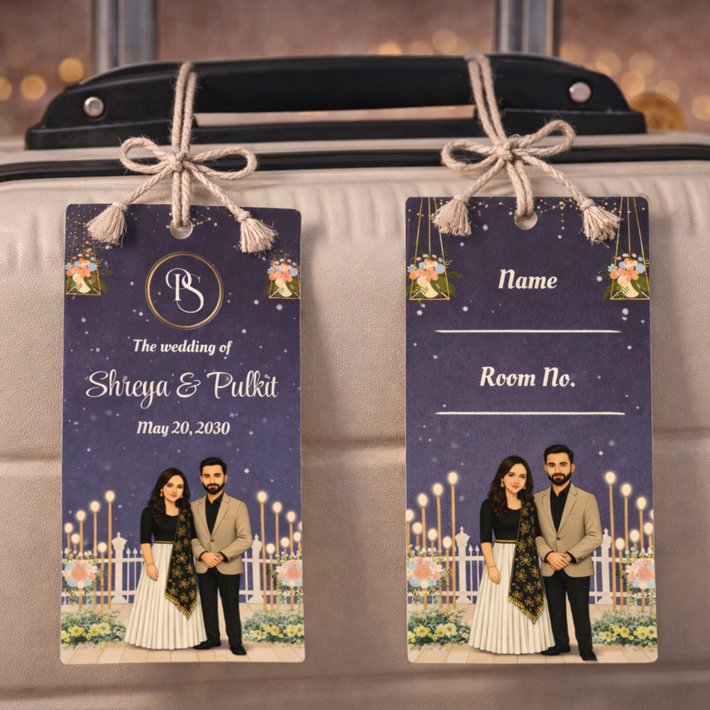 Personalised Night Sky Wedding Luggage Tag