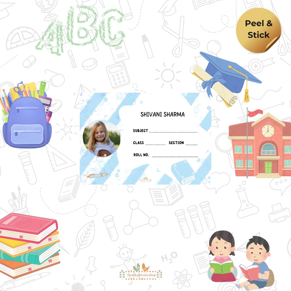 Blue Sky School Name Sticker