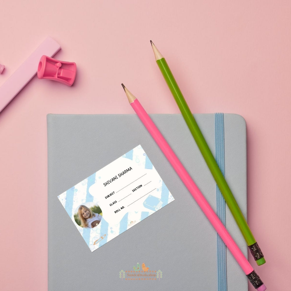 Blue Sky School Name Sticker