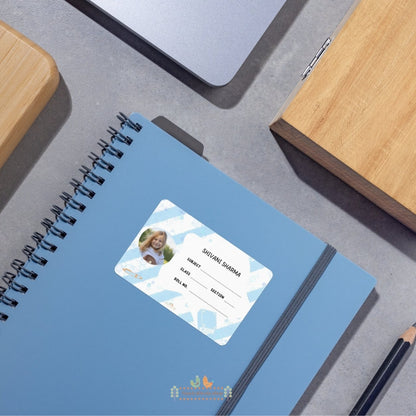 Blue Sky School Name Sticker