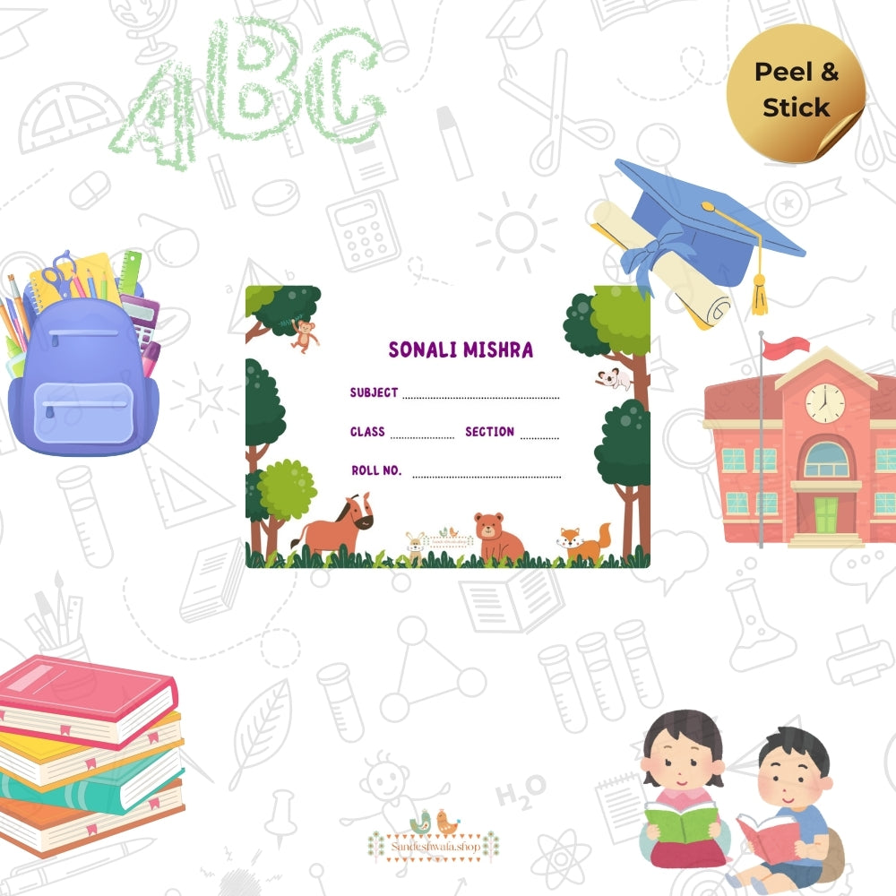 Forest Friends School Name Sticker