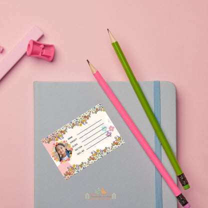 Floral Delight School Name Sticker