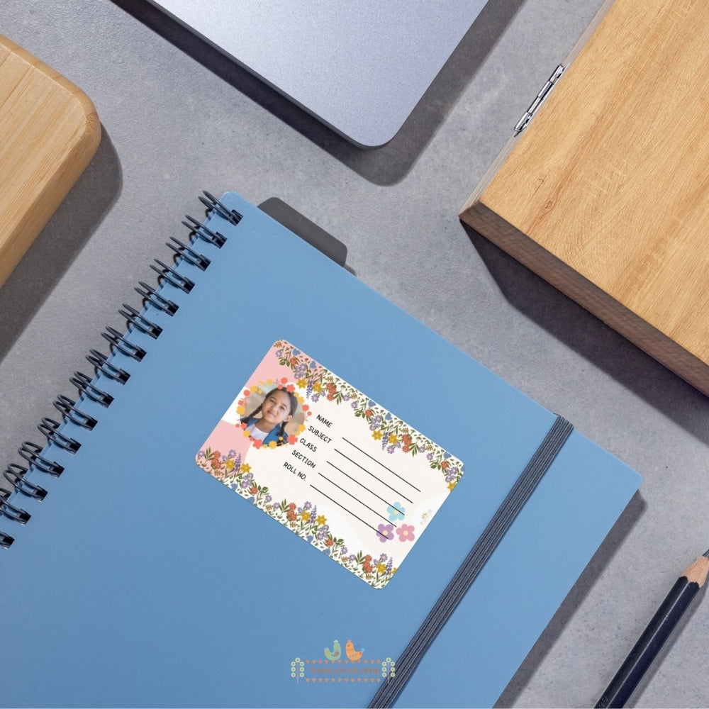 Floral Delight School Name Sticker