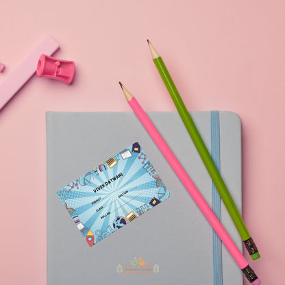 World Explorer School Name Sticker