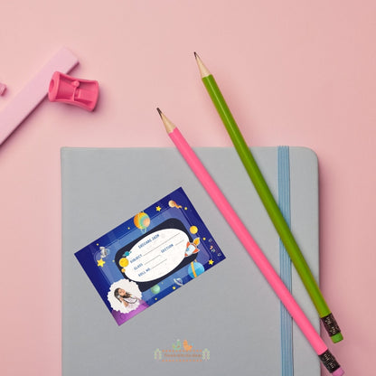 Space Explorer School Name Sticker