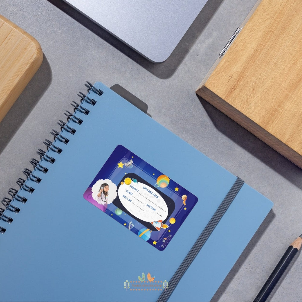 Space Explorer School Name Sticker