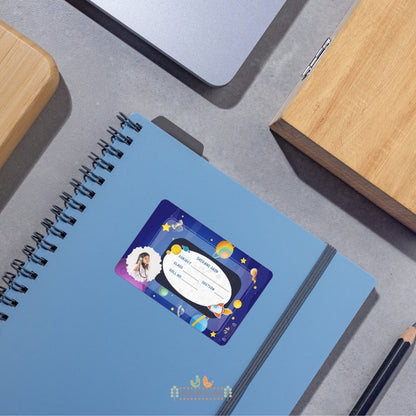 Space Explorer School Name Sticker