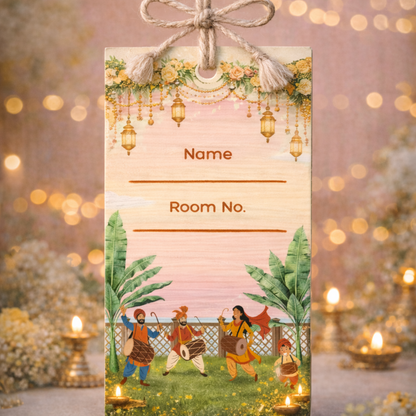 Peach Monogram Wedding Luggage Tag