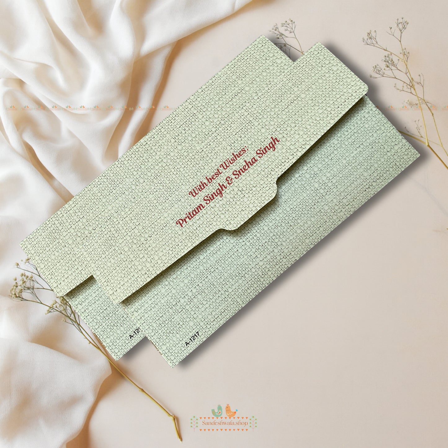 Auspicious Green Sacred Cow Shagun Envelope - Signature Collection