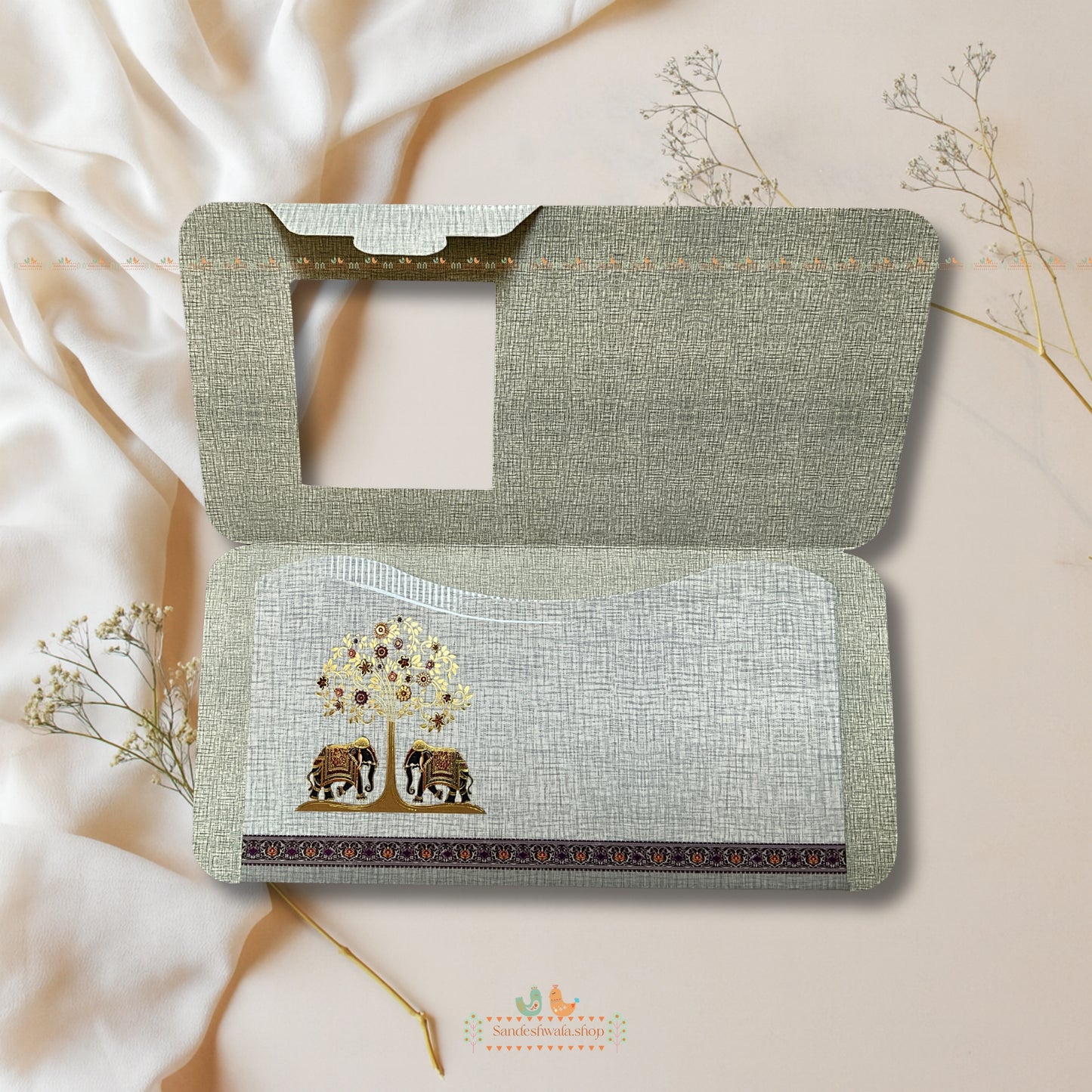 Royal Elephant Garden Shagun Envelope - Prestige Collection