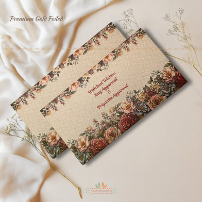 Blush Floral Gold Foil Shagun Envelope – Signature Collection