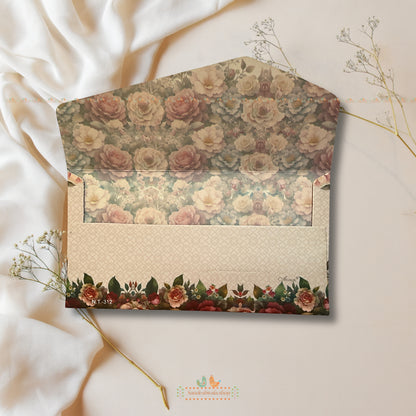 Blush Floral Gold Foil Shagun Envelope – Signature Collection