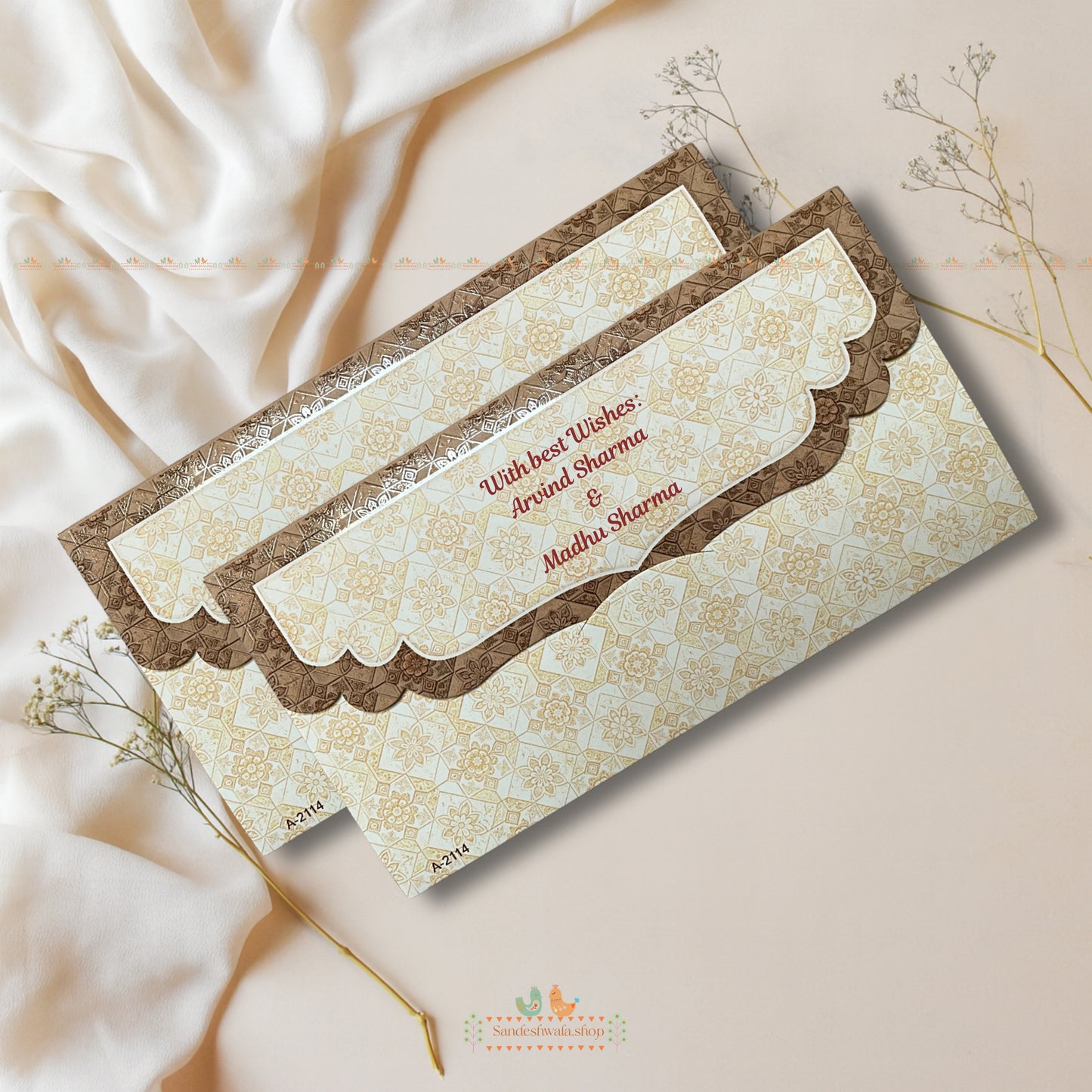 Heritage Cultural Art Embossed Shagun Envelope - Luxe Collection
