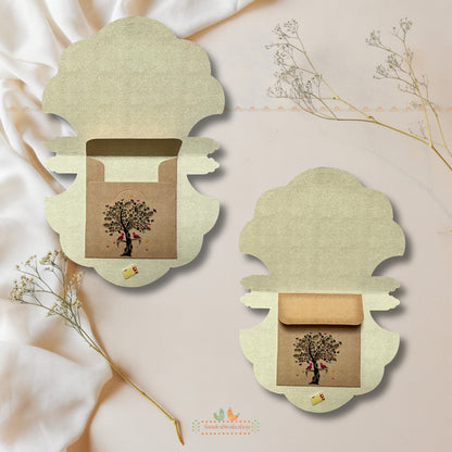 Decorative Fan Shape Cut Shagun Envelope - Signature Collection