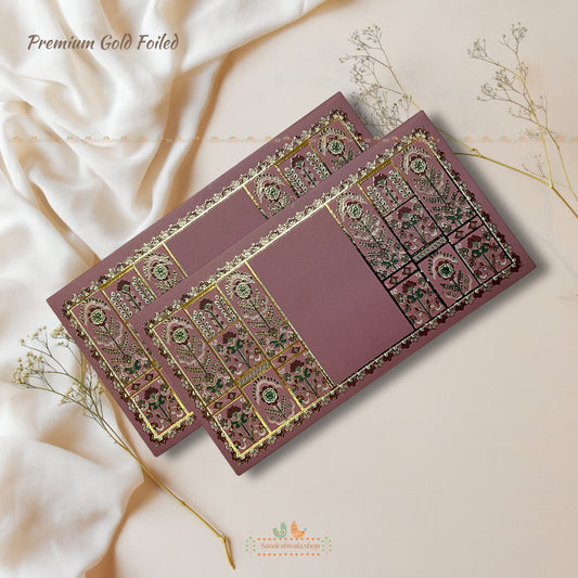 Blush Pink Floral Gold Foil Shagun Envelope - Signature Collection