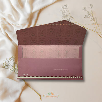 Blush Pink Floral Gold Foil Shagun Envelope - Signature Collection