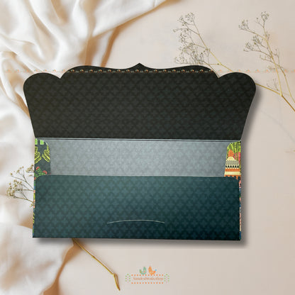Royal Garden Luxury Gold Foil Shagun Envelope - Prestige Collection