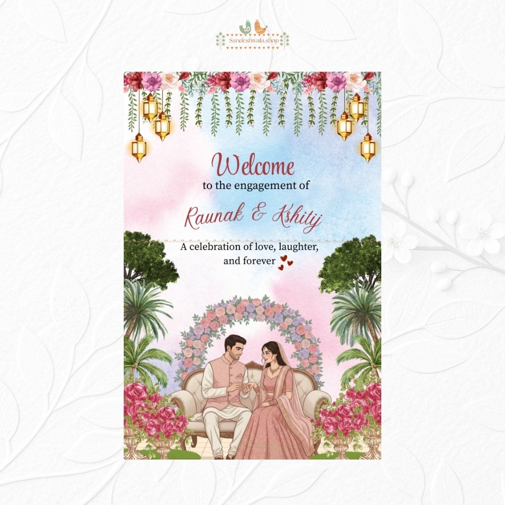 Romantic Floral Pastel - Welcome Board