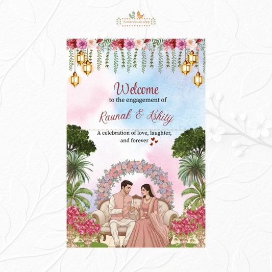 Romantic Floral Pastel - Welcome Board