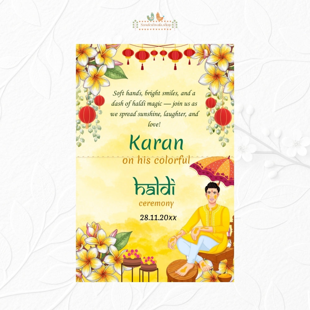 Yellow Pastel Haldi - Welcome Board