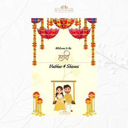 Minimal Mandap Haldi - Welcome Board