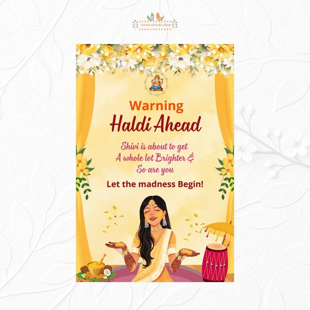 Funny Haldi Ceremony - Welcome Board