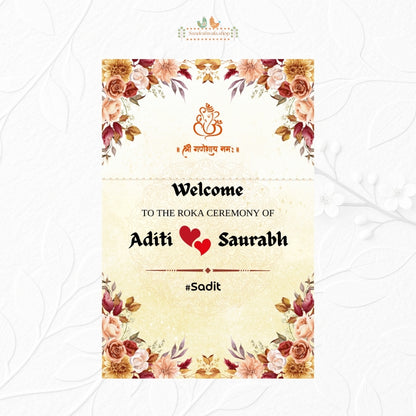 Vintage Beige Floral Customised - Welcome Board