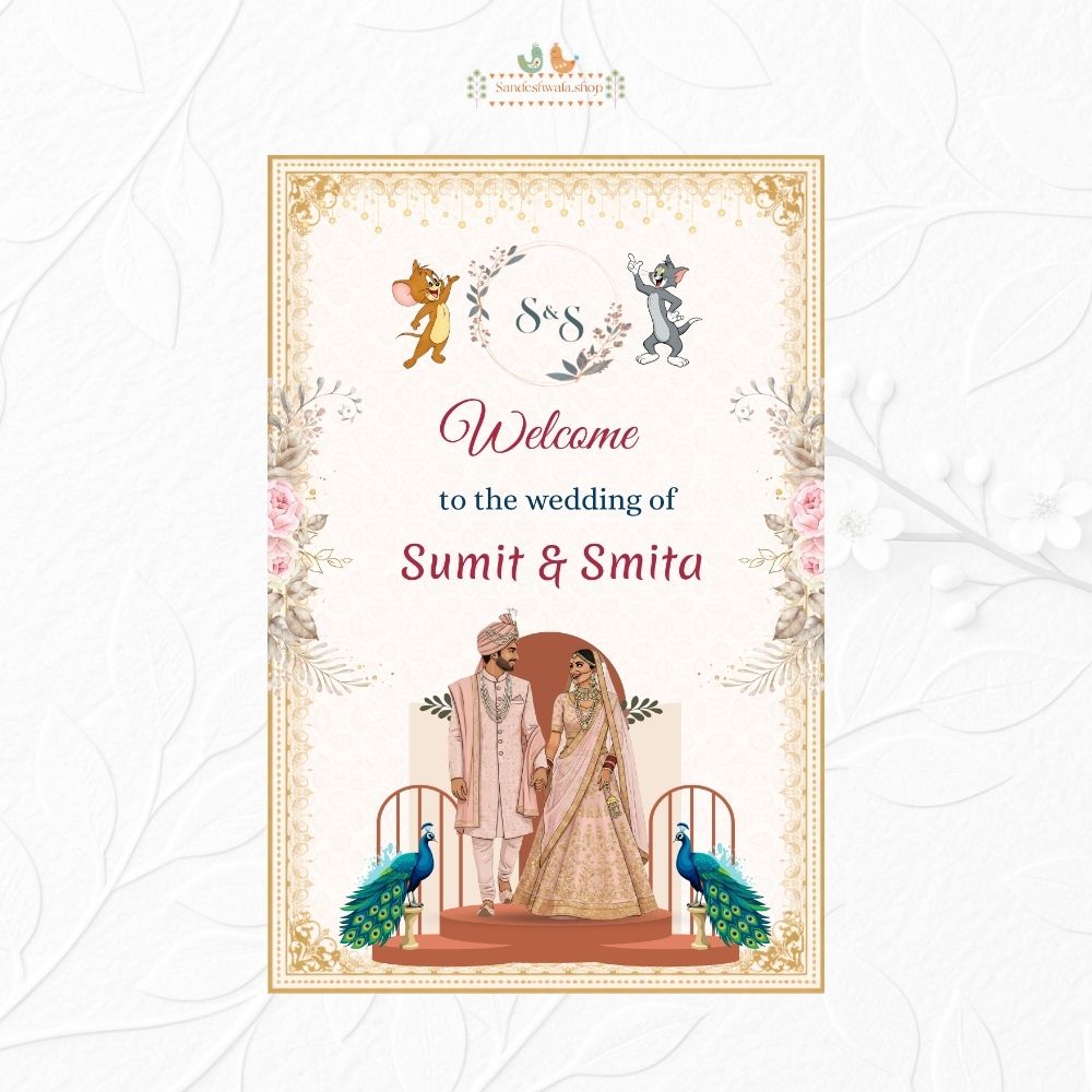 Wedding Ceremony Tom & Jerry Theme  - Welcome Board