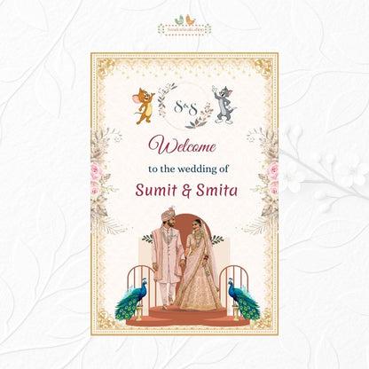 Wedding Ceremony Tom & Jerry Theme  - Welcome Board
