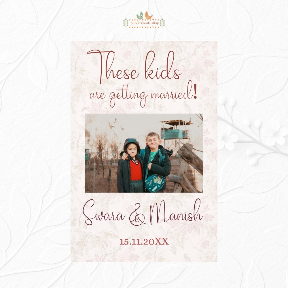 Funny Childhood Photo Wedding - Welcome Board