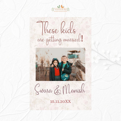 Funny Childhood Photo Wedding - Welcome Board