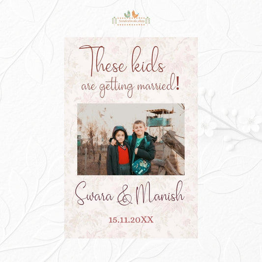 Funny Childhood Photo Wedding - Welcome Board