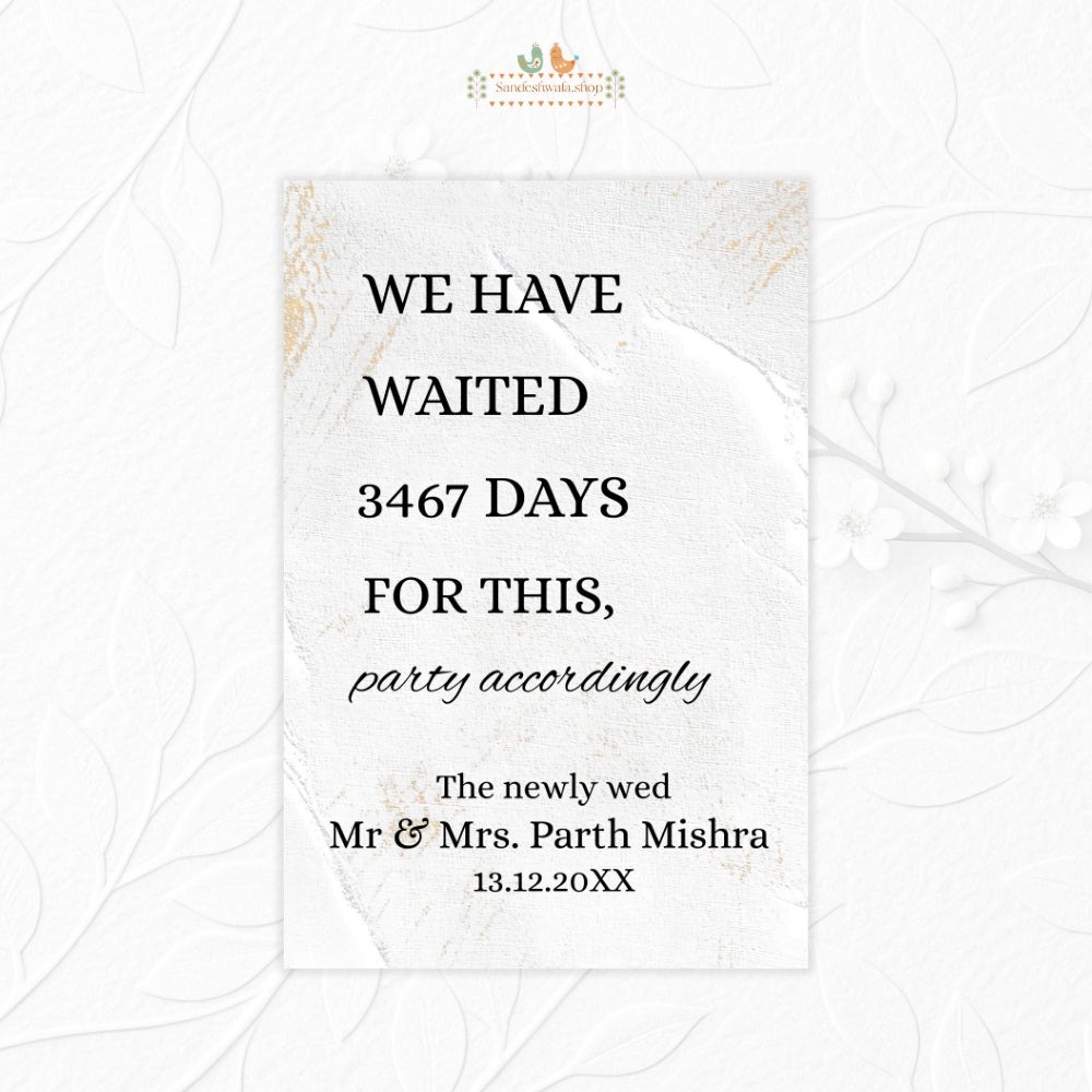 Minimalist Wedding - Welcome Board