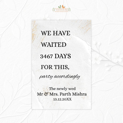Minimalist Wedding - Welcome Board