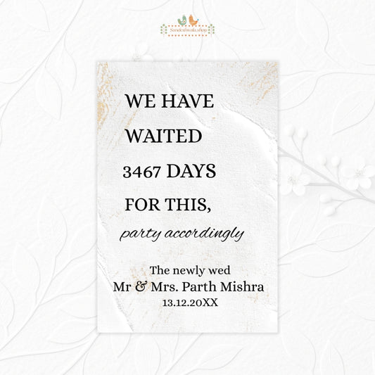 Minimalist Wedding - Welcome Board