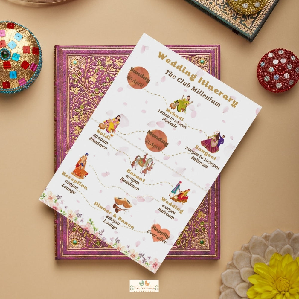 Cute Couple Welcome  - Itinerary Card