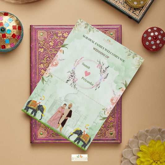 Vintage Floral Affair  - Itinerary Card