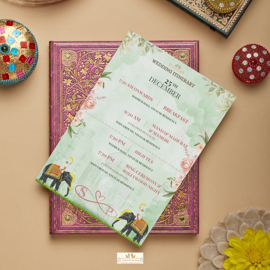 Vintage Floral Affair  - Itinerary Card