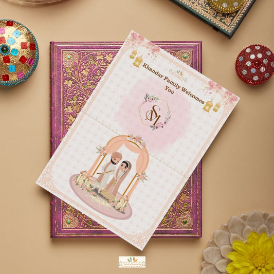 Peach Mandap Serenity  - Itinerary Card