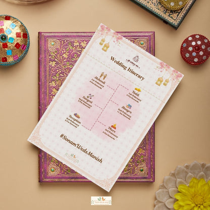 Peach Mandap Serenity  - Itinerary Card