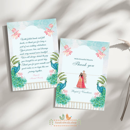 Peacock Garden Theme - Thank You Card