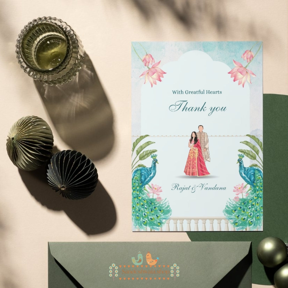 Peacock Garden Theme - Thank You Card