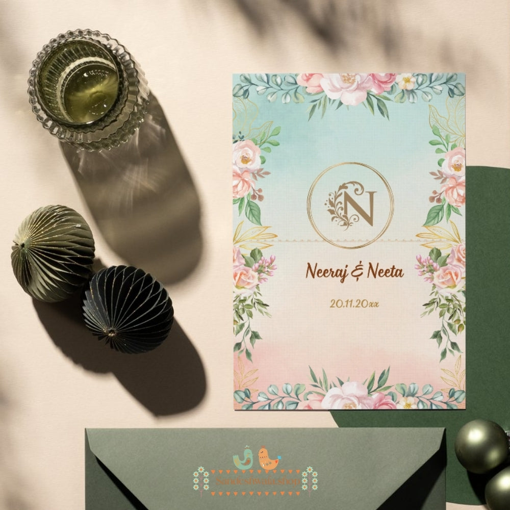 Pastel Monogram - Thank You Card