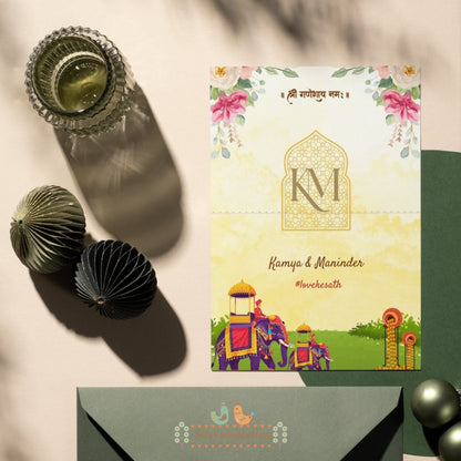 Traditional Baraat Theme - Thank You Card