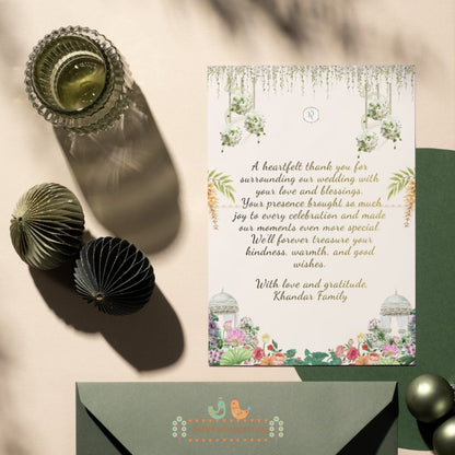 Pastel Mandap Theme - Thank You Card