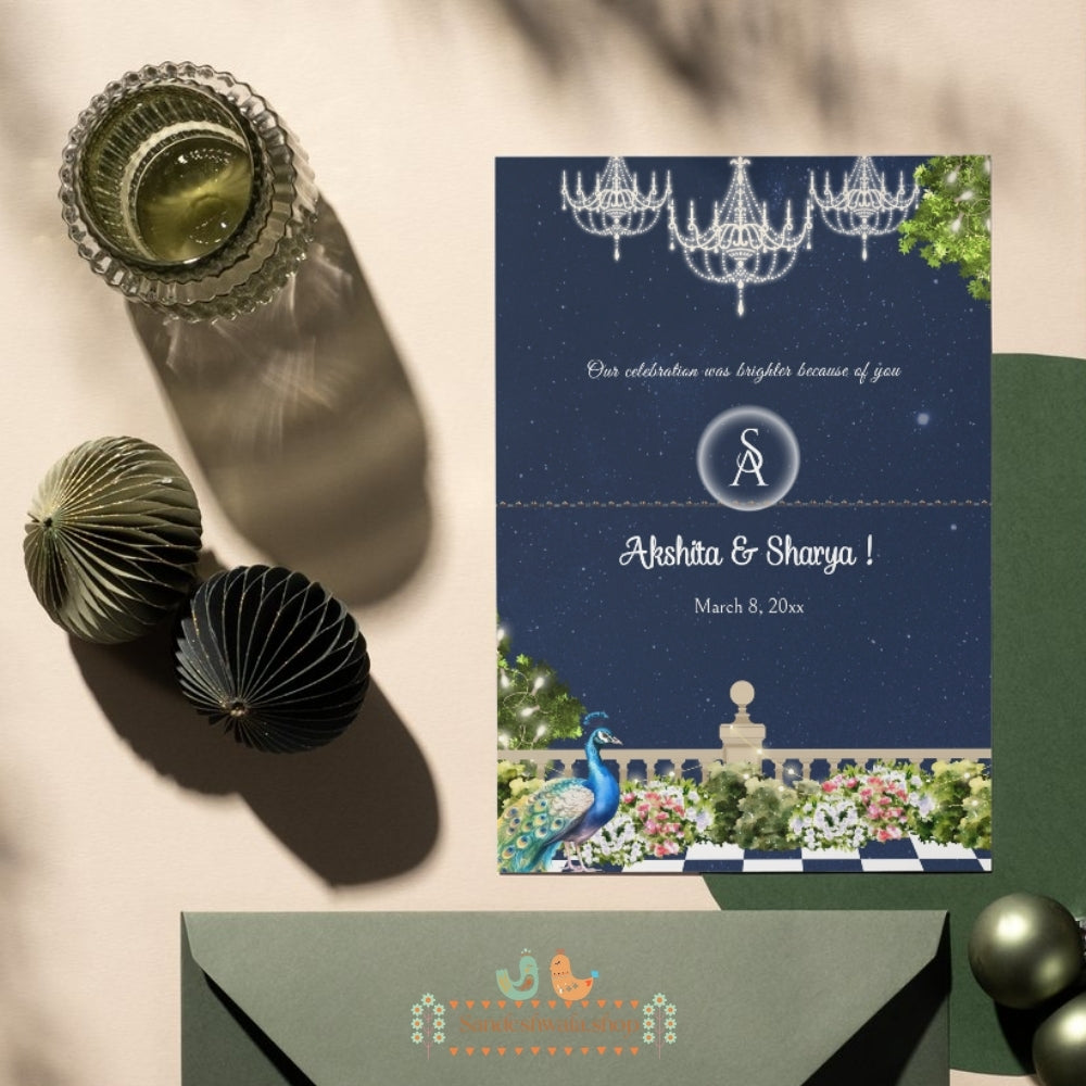 Midnight Ballroom Theme - Thank You Card